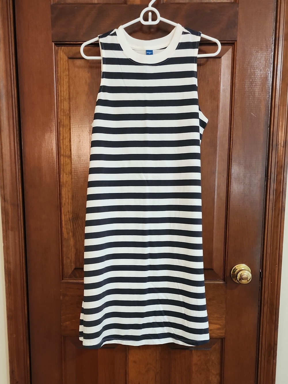 Maternity Shift Dress Blue Cream Stripes (Size XS)